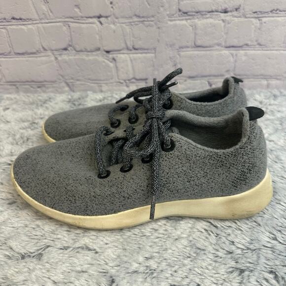 Allbirds Gray Merino Wool Runner Sneakers Women's Size 8 Lace Up Comfort - Picture 4 of 8